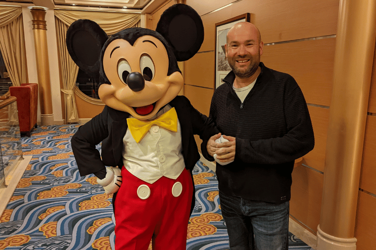 Meeting the main mouse, Mickey onboard the Disney Magic