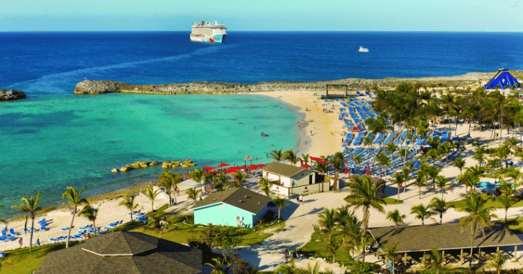 NCL Breakaway sailing around the Caribbean